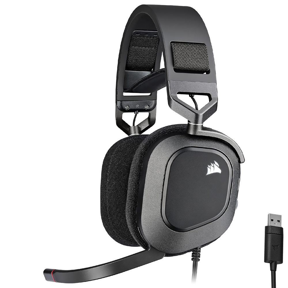 Auricular Gamer Corsair HS80 RGB Con cable - Negro (CA-9011237-EU)