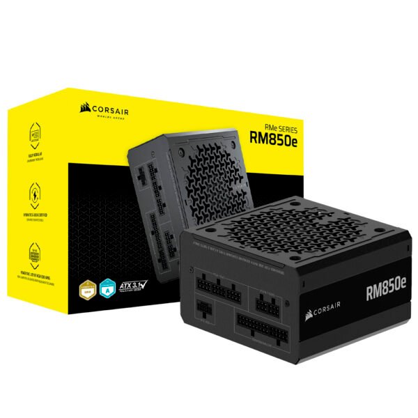Fuente de Alimentación Corsair RM850E 850W ATX 3.1 Modular Cybenetics Gold Bivolt - CP-9020296-NA