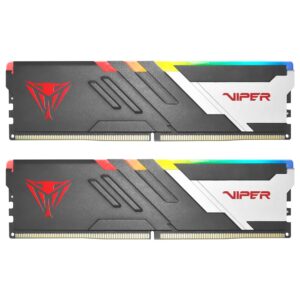 Memoria RAM Patriot Viper Venom DDR5 64GB (2x32GB) 6000MHz RGB - Negro / Plata (PVVR564G600C30K)