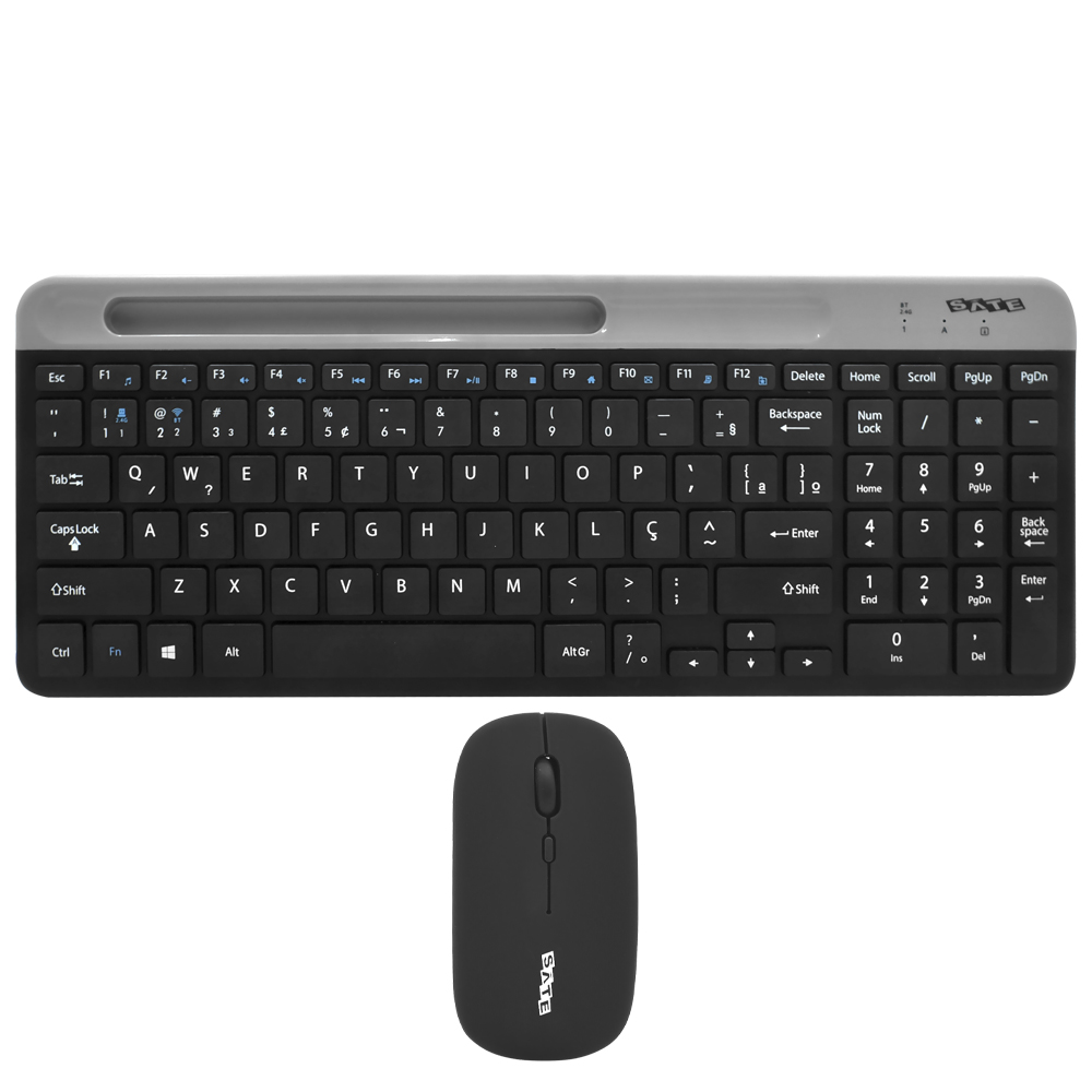 Teclado + Mouse Satellite AK-611G BT Wireless Portugués Negro