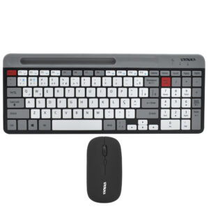 Teclado + Mouse Satellite AK-621G BT Wireless Portugués Gris Negro