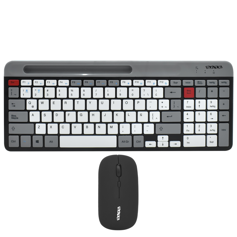 Teclado + Mouse Satellite AK-622G BT Wireless Español Gris Negro