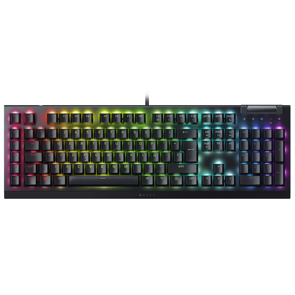 TECLADO GAMER USB RAZER BLACKWIDOW V4 X MECHANICAL YELLOW RGB ESPANHOL PRETO RZ03-04702800-R311
