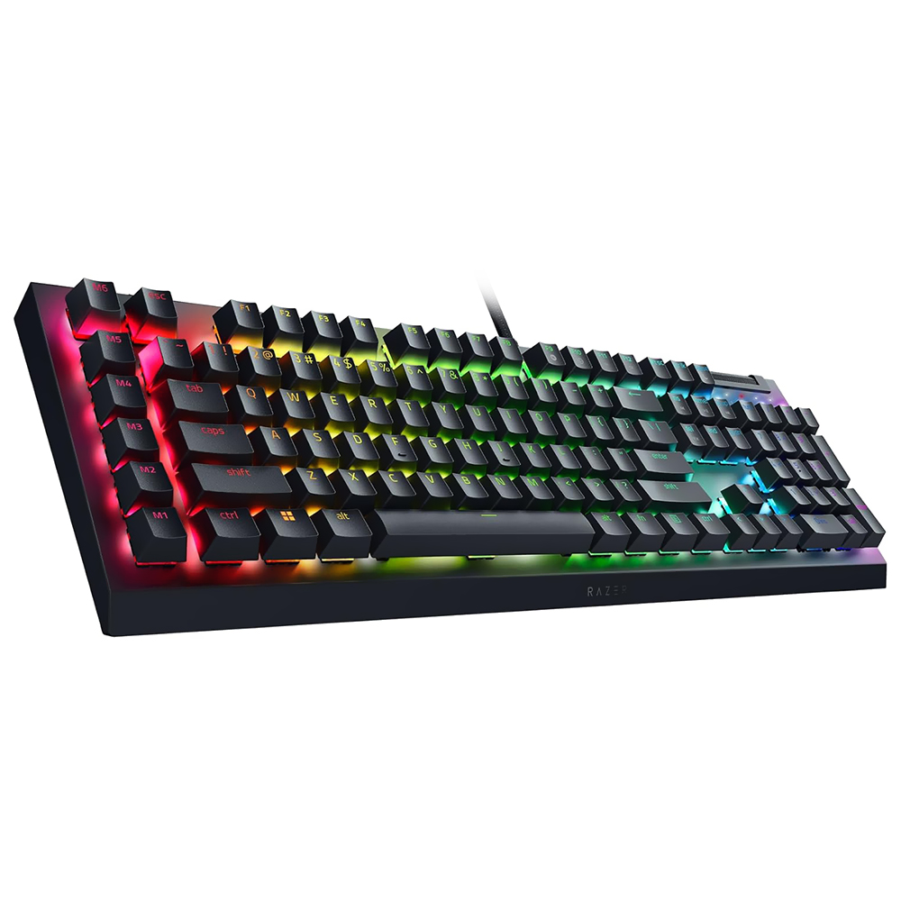 TECLADO GAMER USB RAZER BLACKWIDOW V4 X MECHANICAL YELLOW RGB ESPANHOL PRETO RZ03-04702800-R311