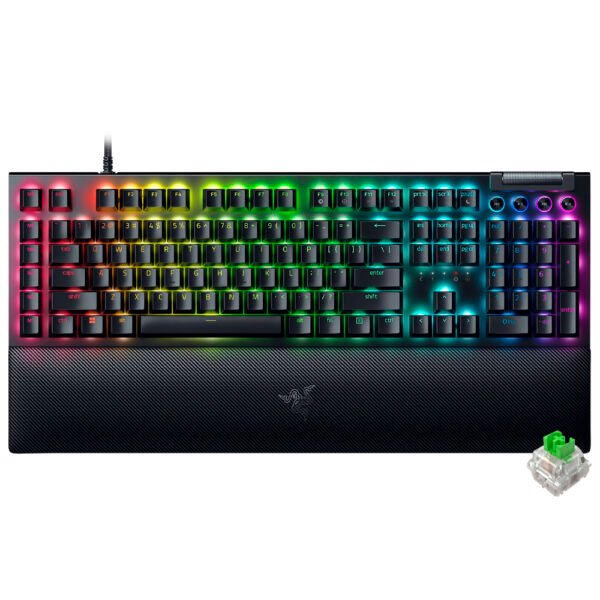 Teclado Gamer Mecánico RAZER Blackwidow V4 USB RGB Green Inglés-Negro (RZ03-04690200-R3U1)