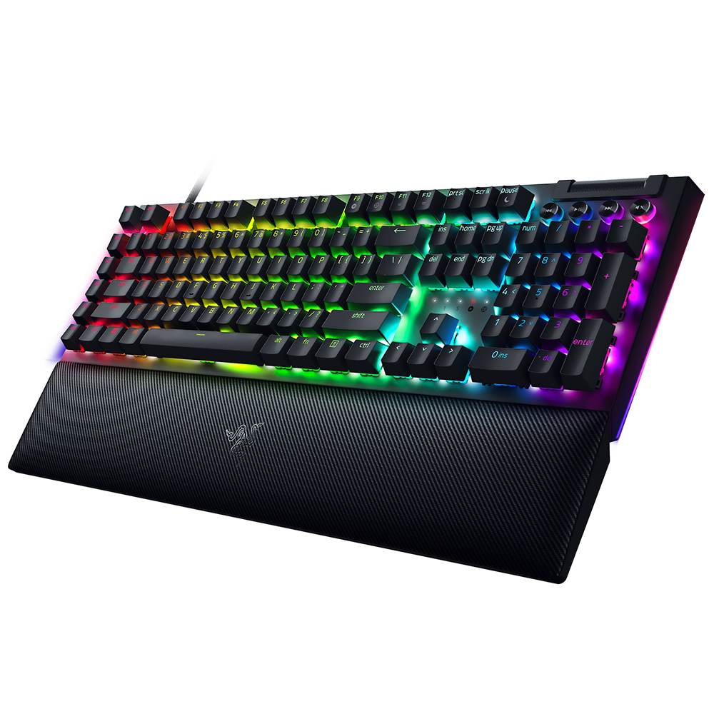 TECLADO GAMER USB RAZER BLACKWIDOW V4 MECHANICAL GREN RGB INGLES PRETO RZ03-04690200-R3U1