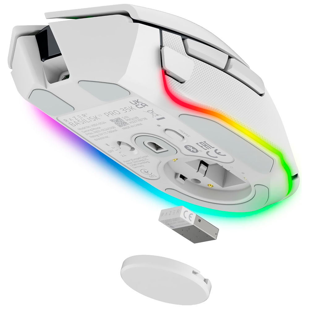 Mouse Gamer Razer Basilisk V3 Pro 35K Wireless RGB Blanco (RZ01-05240200-R3U1)