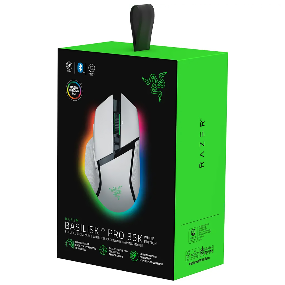 Mouse Gamer Razer Basilisk V3 Pro 35K Wireless RGB Blanco (RZ01-05240200-R3U1)