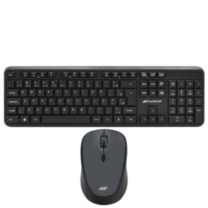 Teclado + Mouse Macrovip MV-MK300WB-BR Wireless Portugués Negro