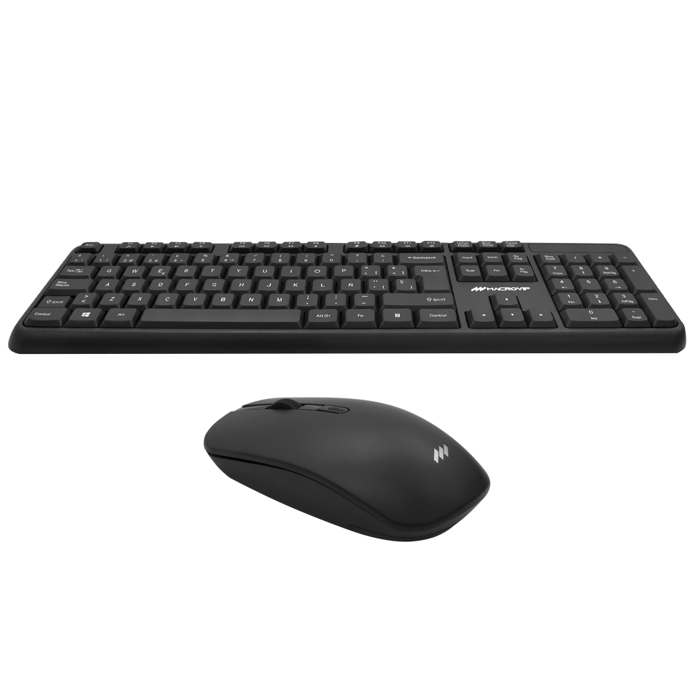 Teclado + Mouse Macrovip MV-MK200WB-SP Wireless Español Negro