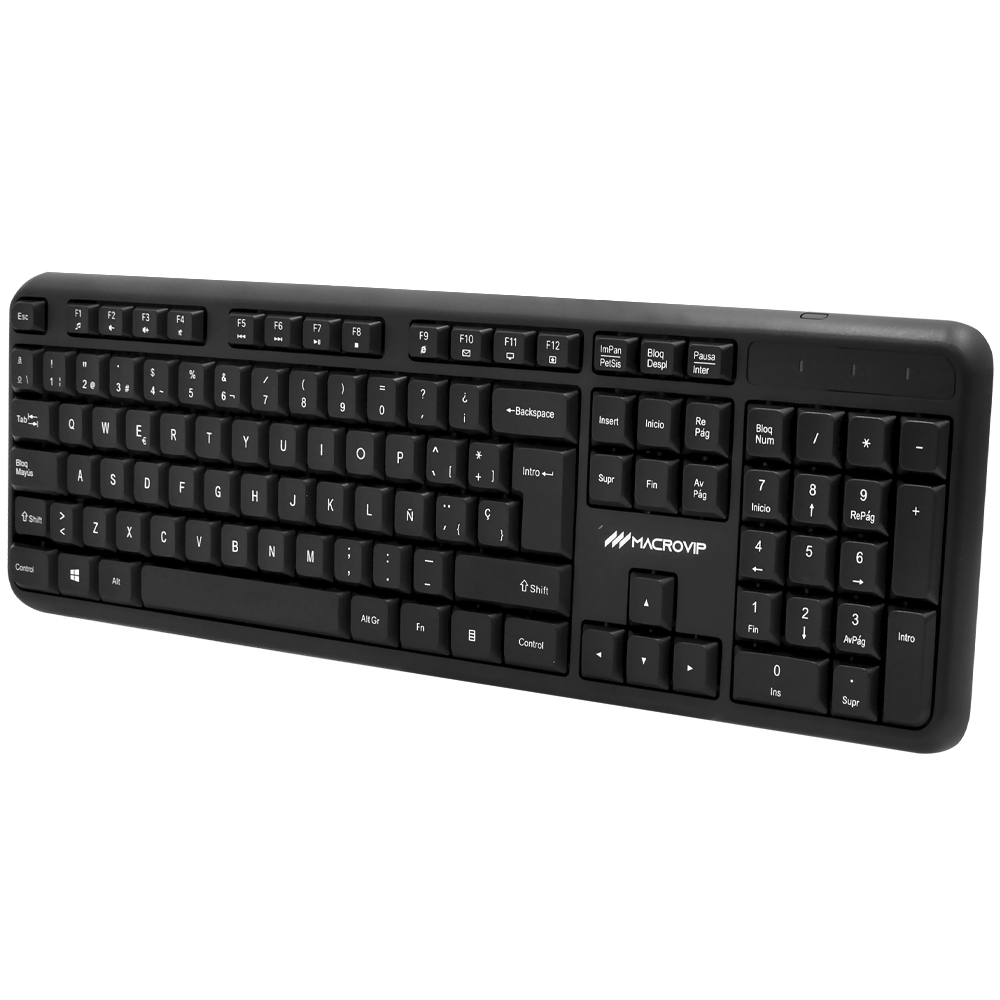 Teclado + Mouse Macrovip MV-MK200WB-SP Wireless Español Negro