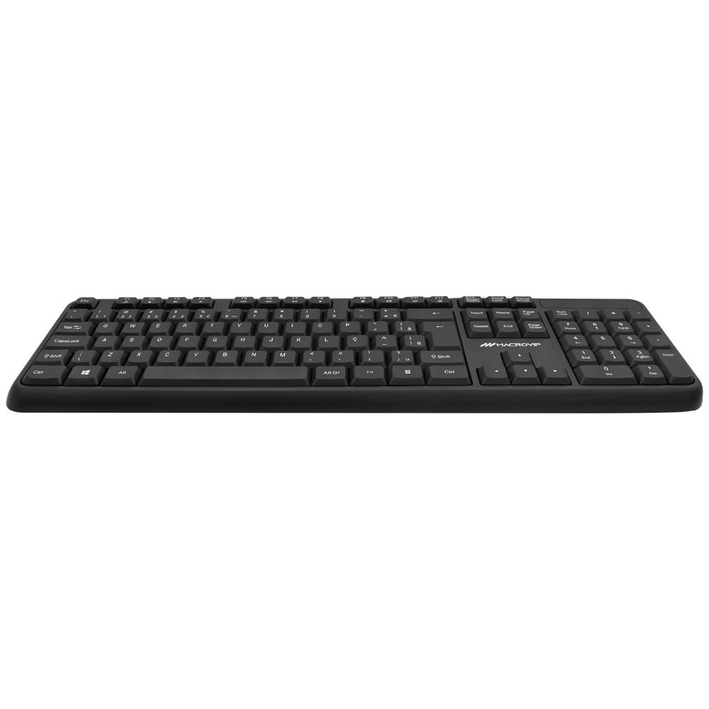Teclado + Mouse Macrovip MV-MK200WB-BR Wireless Portugués Negro
