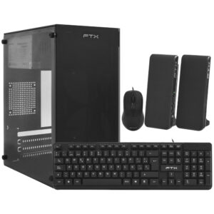Gabinete Gamer FTX FTX255 500VA Mouse Teclado Español Speaker Negro