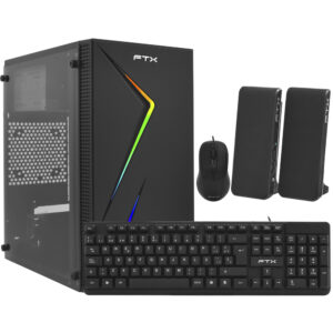 Gabinete Gamer FTX FTX271R 500VA Mouse Teclado Español Speaker Negro