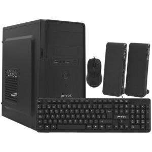 GABINETE KIT FTX FTXM1 Español FONTE 600W+MOUSE+TEC+SPEAKER Negro