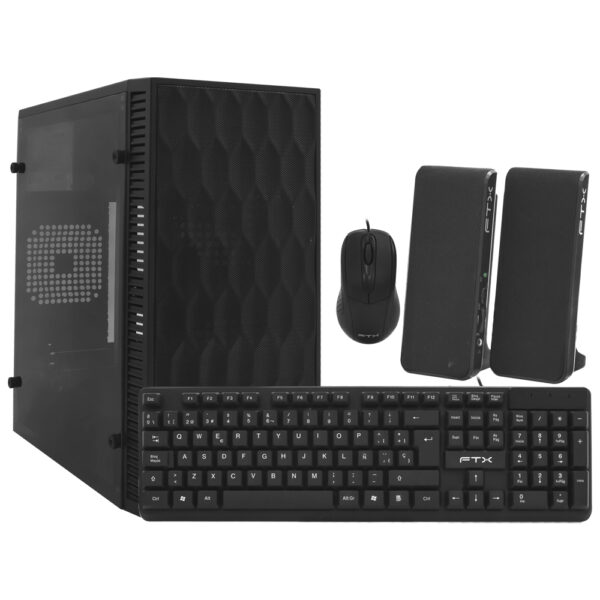 Gabinete Gamer Ftx FTXN14 500VA Mouse Teclado Español Altavoz Parlante Negro