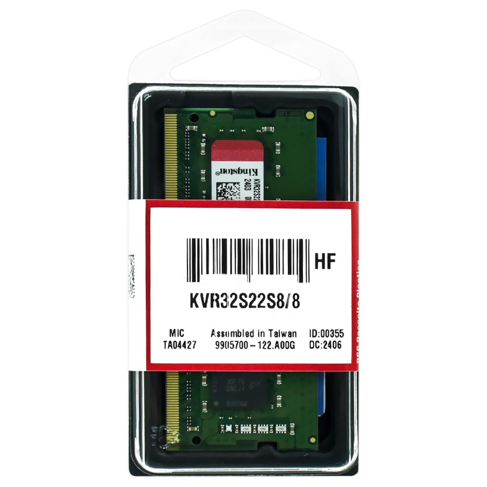 Memoria RAM Notebook Kingston DDR4 8GB 3200MHz KVR32S22S8/8
