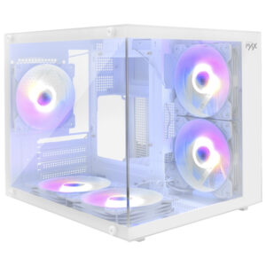Gabinete Gamer Macrovip Max Aqua Series Mini Tower 5 Cooler RGB Blanco(MV-TCXA325F5W)