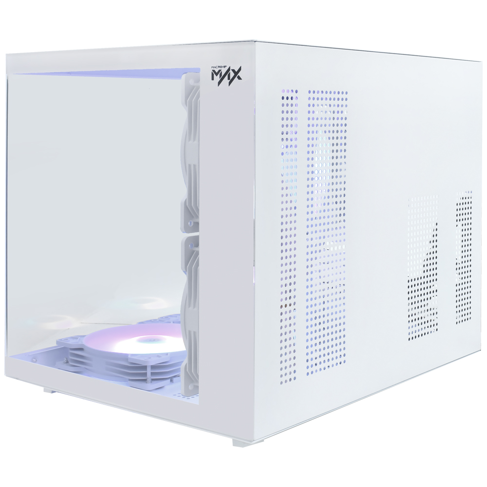 Gabinete Gamer Macrovip Max Aqua Series Mini Tower 5 Cooler RGB Blanco(MV-TCXA325F5W)