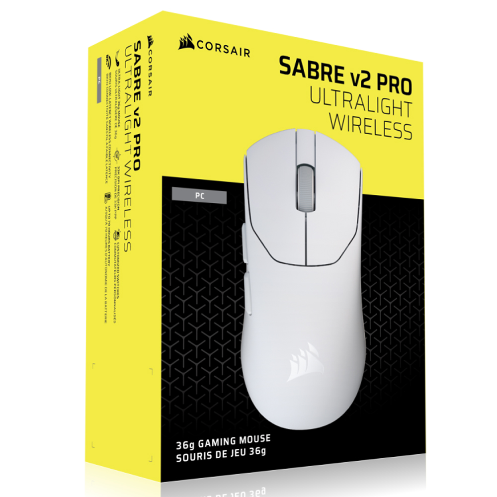 Mouse Gamer Corsair Sabre V2 Pro Ultralight Wireless Blanco (CH-931G001-WW)