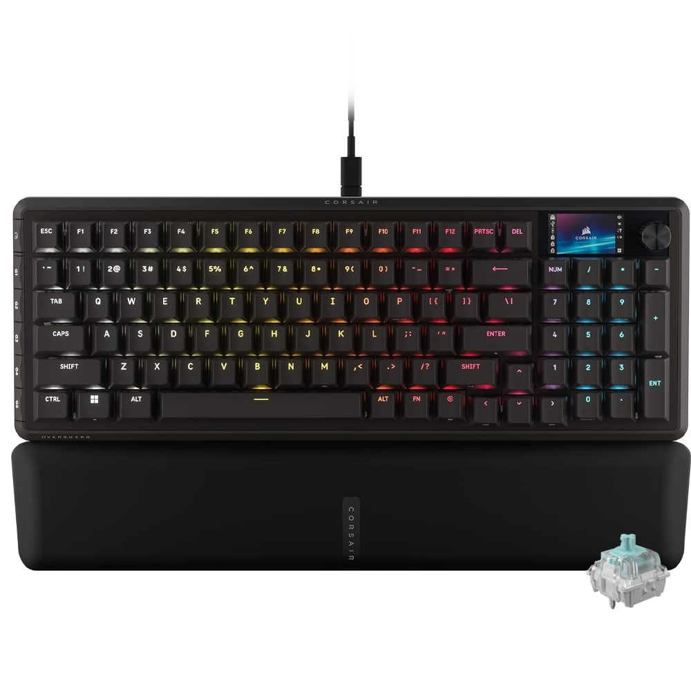 Teclado Gamer Mecánico Corsair Vanguard Pro 96 USB RGB MGX Inglés Negro (CH-91E911G-NA)