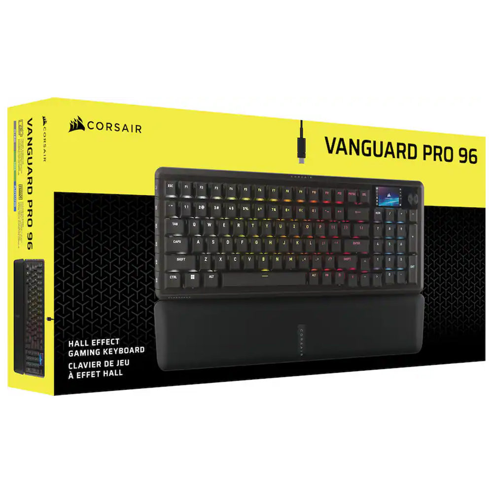 Teclado Gamer Mecánico Corsair Vanguard Pro 96 USB RGB MGX Inglés Negro (CH-91E911G-NA)