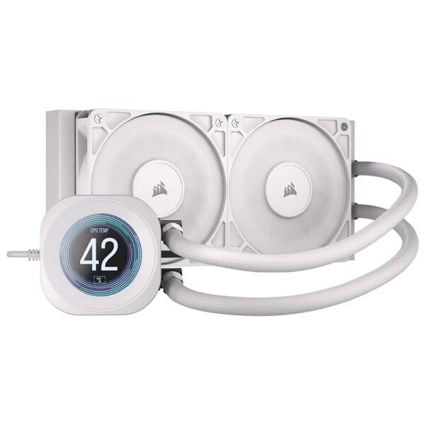 Refrigeración Líquida Corsair Nautilus 240 Rs LCD 240mm Blanco (CW-9061032-WW)