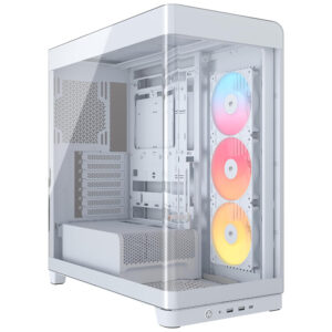 Gabinete Gamer Corsair CC-9011315-WW Frame 4500X RS-R Mid Tower 3 Cooler ARGB Blanco