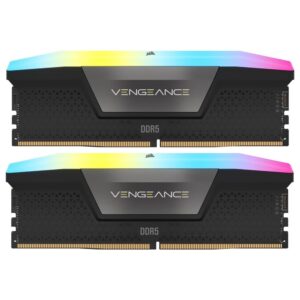 Memoria RAM Corsair Vengeance DDR5 48GB (2x24GB) 5200MHz RGB - Negro (CMH48GX5M2B5200C38)