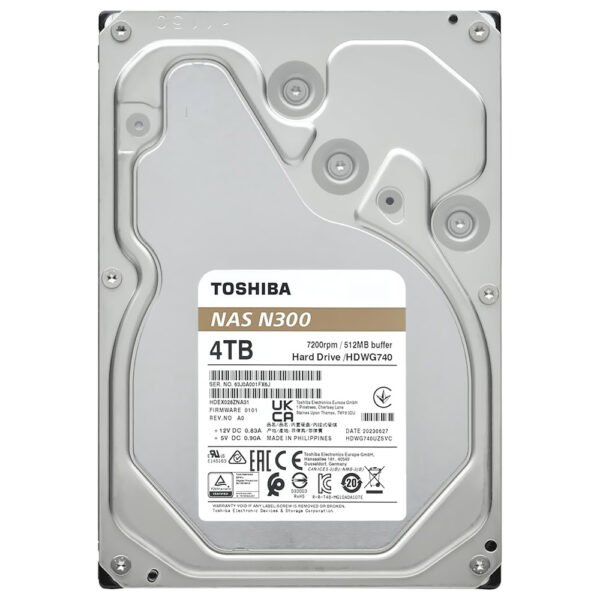 HDD Toshiba 4 TB N300 Pro NAS 3.5" SATA 3 7200RPM - HDWG740XZSTD