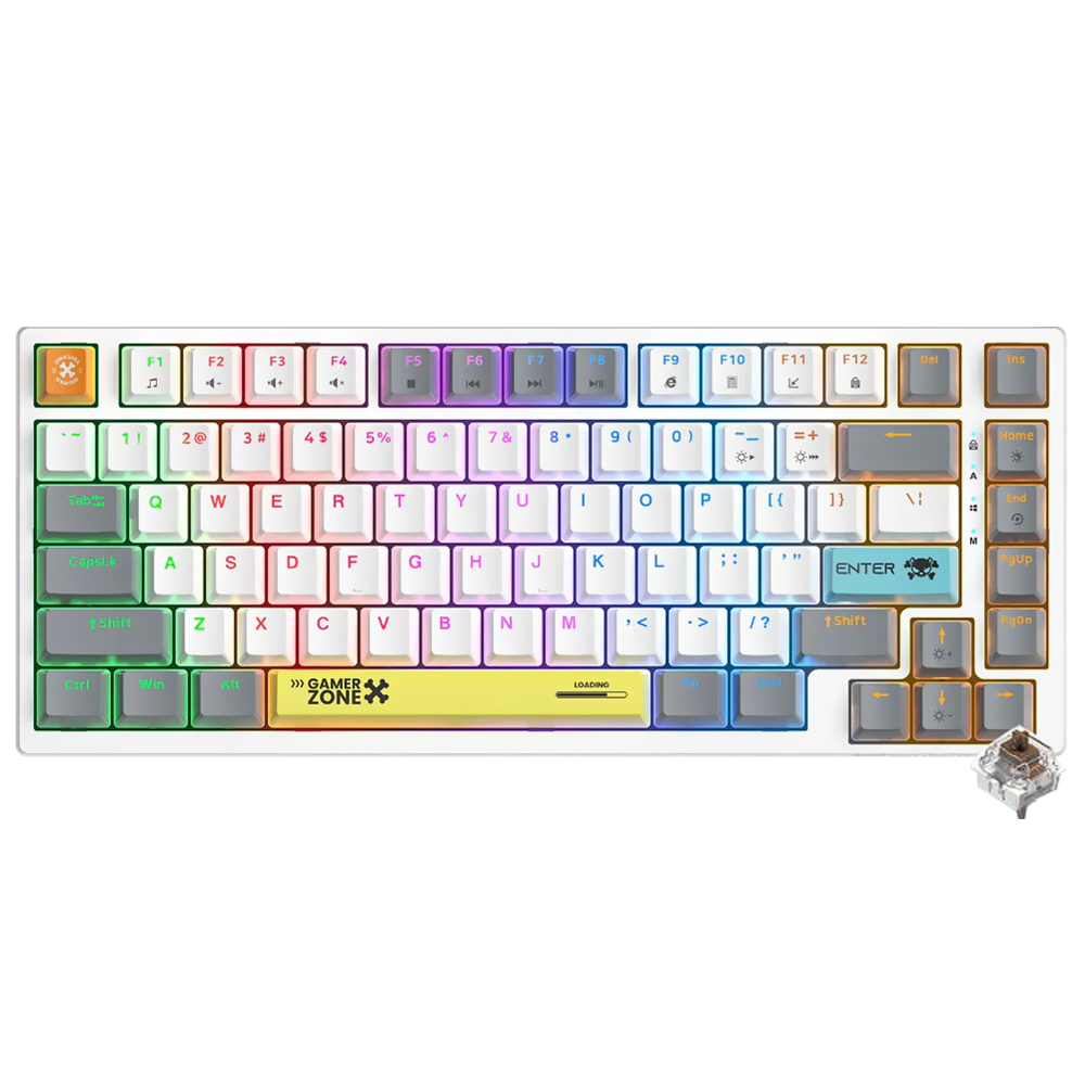Teclado Gamer Mecánico Onikuma G58 USB RGB Tea Inglés Blanco