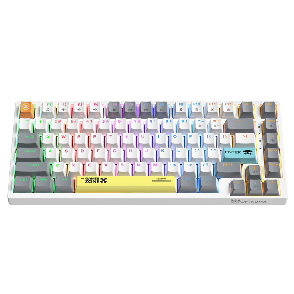 Teclado Gamer Mecánico Onikuma G58 USB RGB Tea Inglés Blanco