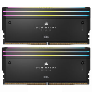 Memoria RAM Corsair Dominator Titanium DDR5 96GB (2x48GB) 6800MHz RGB - Negro (CMP96GX5M2B6800C40)
