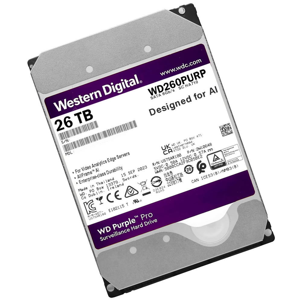 HDD Western Digital 26TB WD Purple Pro 3.5" SATA 3 7200RPM WD260PURP