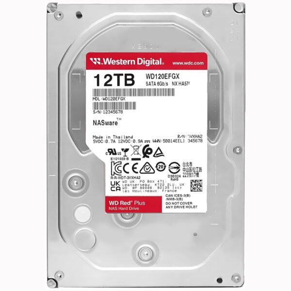 HDD Western Digital 12 TB WD Red Plus NAS 3.5" SATA 3 7200RPM-WD120EFGX