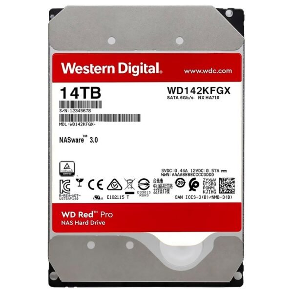 HDD Western Digital 14 TB WD Red Pro NAS 3.5" SATA 3 7200RPM-WD142KFGX