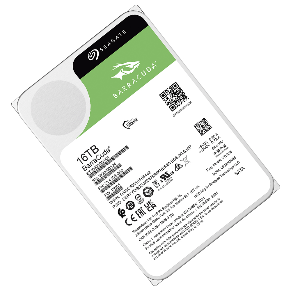 HDD Seagate 16TB Barracuda 3.5" SATA 3 7200RPM ST16000DM001