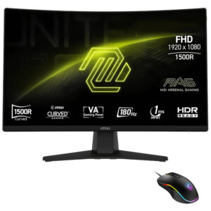 Monitor Gamer MSI Mag 242C 23.6" Full HD Curvo 180Hz 1Ms Negro + Mouse