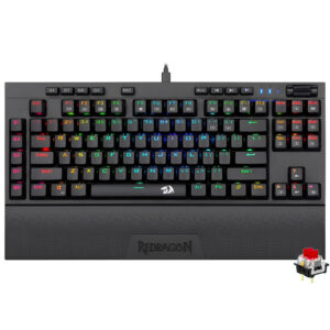 Teclado Gamer Mecánico Redragon K588RGB Broadsword USB RGB RED Inglés Negro