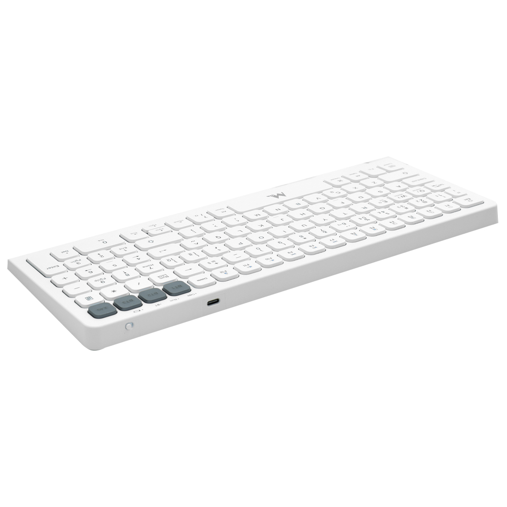 Teclado Mtek KWB-2670W Wireless Portugués Blanco