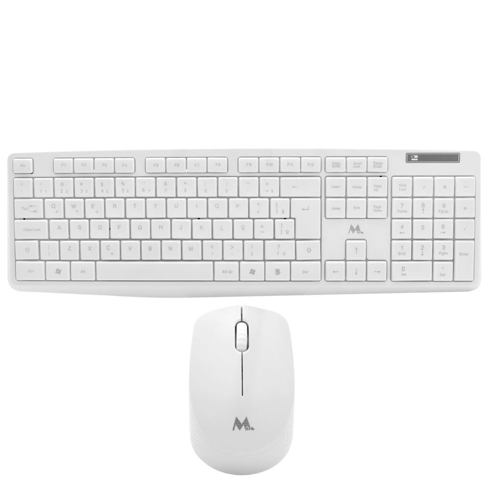 Teclado + Mouse Mtek KM-5239W Wireless Portugués Blanco