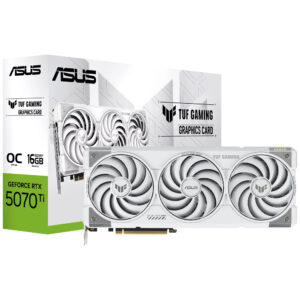 Placa de Video ASUS TUF Gaming OC 16GB GeForce RTX5070TI GDDR7 - TUF-RTX5070TI-O16G-WHITE-GAMING