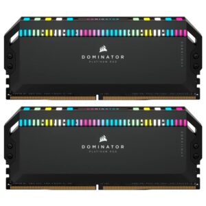 Memoria RAM Corsair Dominator Platinum DDR5 32GB (2x16GB) 6200MHz RGB - Negro (CMT32GX5M2X6200C36)