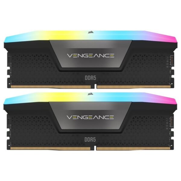 Memoria RAM CORSAIR VENGEANCE RGB DDR5 32GB (2X16GB) 6000MHZ Negro (CMH32GX5M2B6000Z30K)