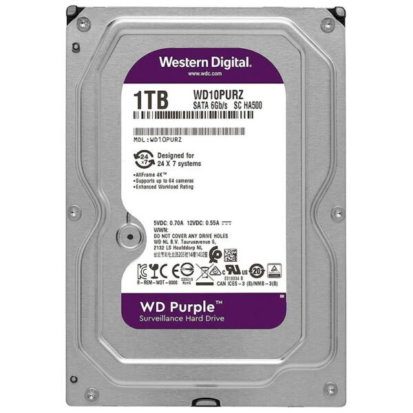 HDD Western Digital 1 TB WD Purple 3.5" SATA 3 5400RPM - WD10PURZ