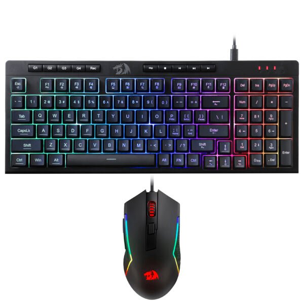 Teclado Gamer REDRAGON S141 Rylo Combo USB RGB Inglés-Negro