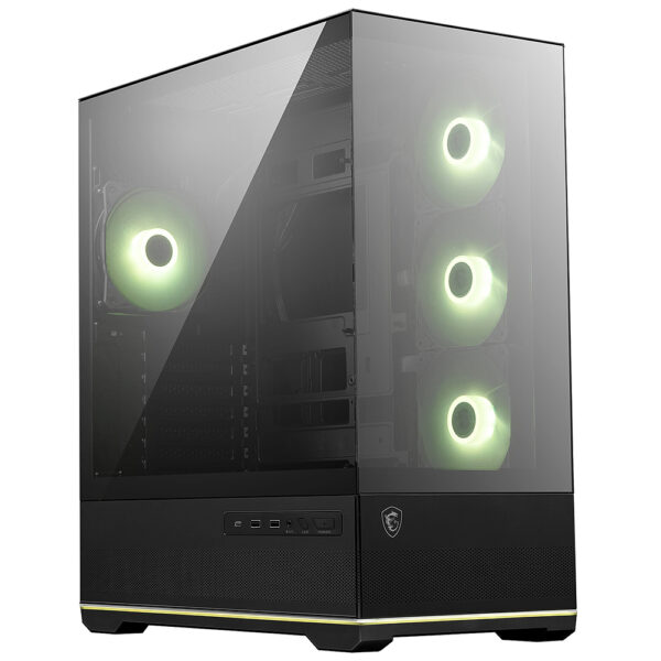 Gabinete Gamer MSI Mag Pano 110R Pz Micro ATX 4 Cooler ARGB Negro