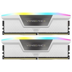 MEM DDR5 32GB 6400MHZ CORSAIR (2X16GB) VENGEANCE RGB BRANCO CMH32GX5M2B6400Z32W INTEL XMP/AMD EXPO
