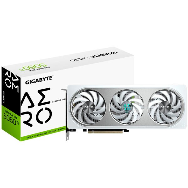 Placa de Video Gigabyte AERO OC WH 16GB GeForce RTX5060TI GDDR7 - GV-N506TAERO OC-16GD