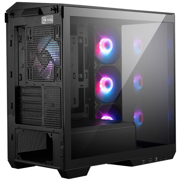 Gabinete Gamer MSI Mag Pano 100R Pz Mid Tower 4 Cooler ARGB Negro